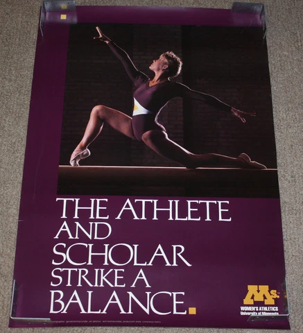 Vintage Minnesota Gophers Womens Student Athlete Gymnastics 32x22 Poster Cover