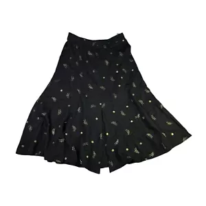 Falda Larga Vintage Años 90 Ensayo Negra Metálica Dorada Planeta Celestial Estampado Estrella 16 - Imagen 1 de 4