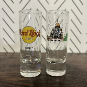 Hard Rock Cafe Shot Glass 4" Souvenir Collectible Paris Black Writing + Bonus - Picture 1 of 3
