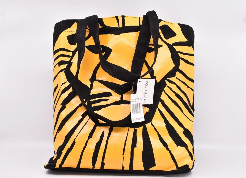 Disneys The Lion King Theater Tote Bag Black Yellow Dual Handle 100 Cotton