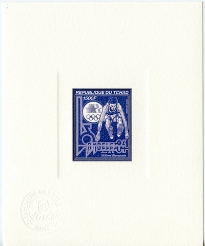 Tchad 1982 Games Olympic Los Angeles 1984 Proof Workshop Color Proof Mid 925 Cover