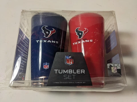 NFL Houston Texans Retro Logo  2pc Set  20oz Insulated Double Wall Tumbler Cover