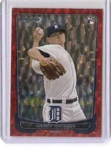 2012 Bowman Draft Casey Crosby Red Ice Insert Card /25 Detroit Tigers