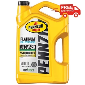 Pennzoil Platinum Full Synthetic 0W-20 Motor Oil, 5 Quart - Picture 1 of 7