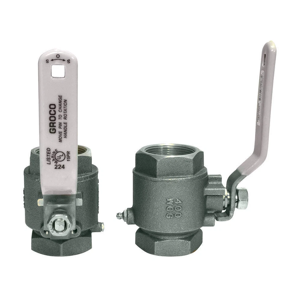 GROCO 1-1/2" NPT Stainless Steel In-Line Ball Valve [IBV-1500-S] - Image 1 of 1