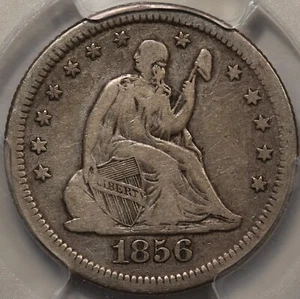 1856-S/s Liberty Seated Quarter PCGS VF-20 (Large/Small S FS-501) RARE! Pop 2/7! - Picture 1 of 4