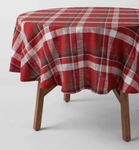 Mantel Umbral Redondo 70" a Cuadros Rojo Azul Verde Blanco - Imagen 1 de 4