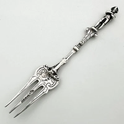 ANTIQUE CONTINENTAL IMPORT NOVELTY NAPOLEON FORK STERLING SILVER LONDON 1903 - Image 1 of 4