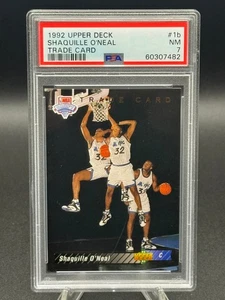 Tarjeta comercial 1992 Upper Deck Shaquille O'Neal Rookie RC #1B 🔥 PSA 7 casi nueva - Imagen 1 de 2