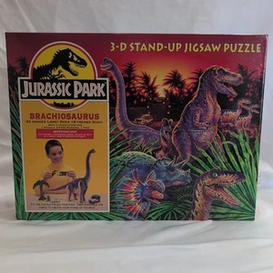 1992 Milton Bradley Jurassic Park 3-D Stand Up Jigsaw Puzzle Brachiosaurus NIB - Picture 1 of 6