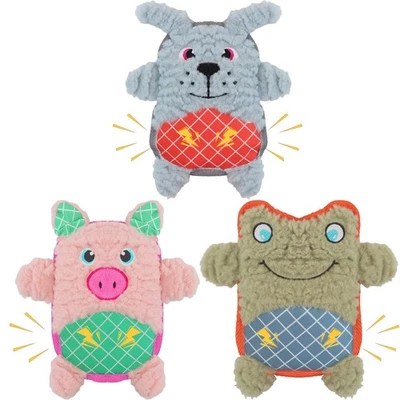 Crinkle Dog Toys Squeaky Plush No Stuffing Cute Puppy Stuffless Tough Rop Pul... - Image 1 of 4