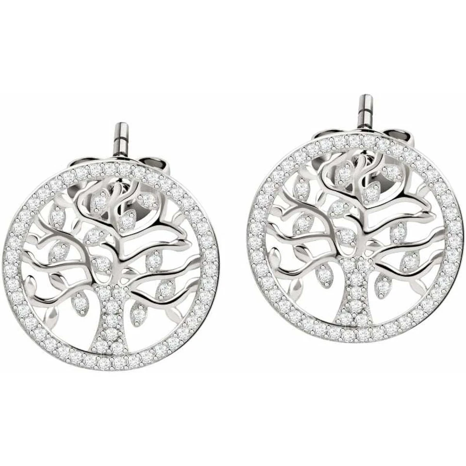 Orecchini Morellato Albero della Vita Satb02 Earrings Argento zirconi a lobo