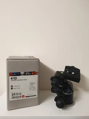 New Manfrotto 410 Junior Geared Tripot Head With Quick Release Plate - Image 1 of 4