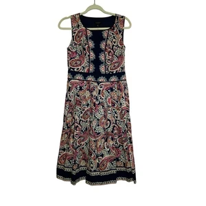 Talbots boho paisely dress midi length size 2 - Picture 1 of 5