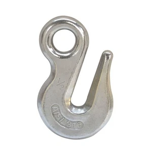 Stainless Steel 1/2" Cast Eye Grab Hook Clevis Chain Transport Tow Trailer Ch... - Picture 1 of 3
