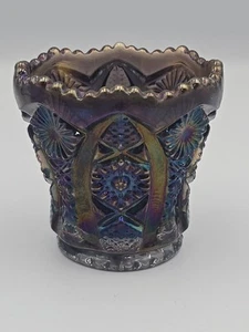 Soporte de palillo de dientes vintage de vidrio imperial margarita y botón humo carnaval - Imagen 1 de 5