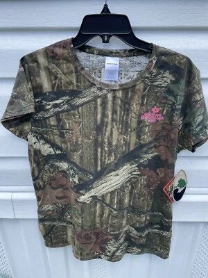 MOSSY OAK CAMO T SHIRT LADIES LARGE SHORT SLEEVE TEE SHIRT - Image 1 of 4