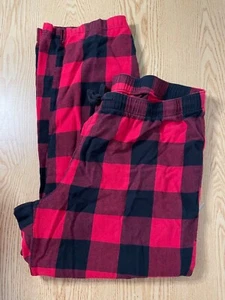 Mens Old Navy Plaid Cotton Pajama Pants Red Black size Large - Picture 1 of 4