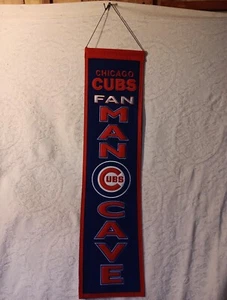 33×8" Chicago Cubs Winning Streak Man Cave Banner Flag Sign Clean VG Fast Shippi - Picture 1 of 6