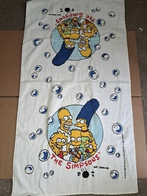 The Simpsons Beach Pool Towel TV Promo 43 x 23 1990 VINTAGE RARE Bart Homer Lisa - Image 1 of 4
