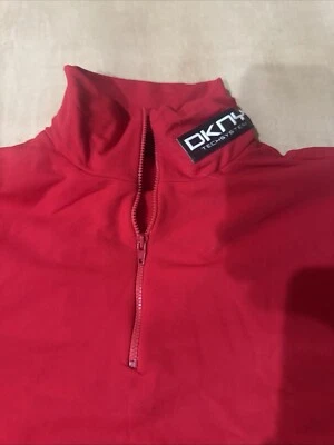 VTG DKNY ACTIVE TECH RED 1-4 ZIP FLEECE SWEATSHIRT DONNA KARAN SZ Medium - Image 1 of 4