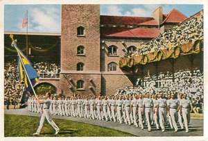 SWEDEN GYMNASTICS TEAM OLYMPIC GAMES OLYMPIASTADION STOCKHOLM 1912 IMAGE CARD - Picture 1 of 2