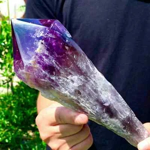 Cetro obelisco amatista natural de 1,8-2,2 lb varita de cristal punta muestra curación - Imagen 1 de 6