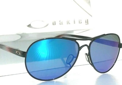 Oakley TIE BREAKER Shiny Black POLARIZED Galaxy Blue Lens Sunglass 4108 - Image 1 of 4