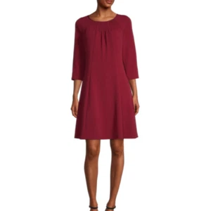 Danny & Nicole 3/4 Sleeve Women's Swing Dress Paprika Red Maroon Burgundy Sz 4 - Picture 1 of 2
