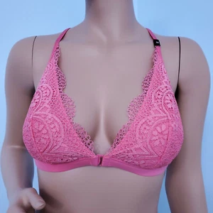 NWT Victorias Secret Lace Bralette Bra Wireless Removable Pads Pink Medium - Picture 1 of 12