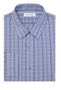 Calvin Klein Mens Dress Shirt LARGE Stain Shield Extra Slim Fit Stretch Untucked - Picture 1 of 7