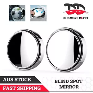 2pcs Black Blind Spot Mirror Car Rear Side View Wide Angle round glass 50mm - Picture 1 of 9