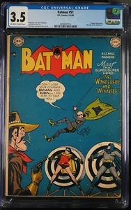 Batman 51 DC Comics 1949 Penguin Appearance CGC 3.5 Graded - Picture 1 of 2