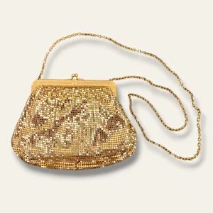 Vintage Whiting & Davis Art Deco Gold Kette Mesh Handtasche Abendtasche - Bild 1 von 4