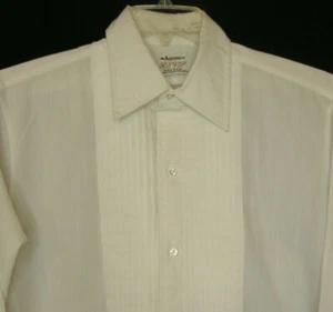 Vintage Tuxedo Shirt Mens 16.5 32 Arrow RSVP Large Pointed Collar White - Picture 1 of 1