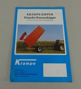 Prospekt / Broschüre Krampe Einachs-Wannenkipper 8 - 11,6 t - Bild 1 von 2