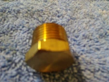 Brass 1/2" Hex Head Plug Yellow Brass
