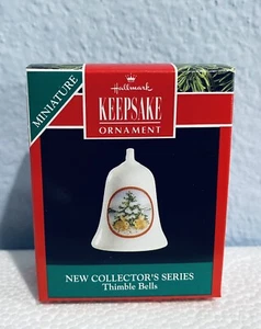 Hallmark Keepsake Miniature Ornament Thimble Bells #1 In Series 1990 NEW - Picture 1 of 3