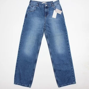 Mango Women's Low-Waist Regular Fit Full Length Wide Leg Denim Jeans Blue US:4 - Picture 1 of 11