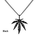 Titanium Steel Punk Vintage Maple Leaf Necklace Hip Hop Choker Leaf Pendant
