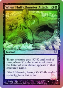 When Fluffy Bunnies Attack FOIL Unhinged PLD Black Common MAGIC CARD ABUGames - Picture 1 of 1