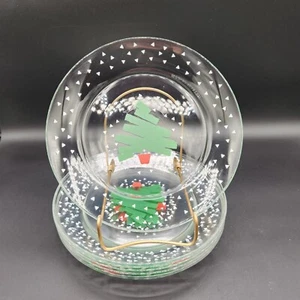 ARCOROC FRANCE 1988 DAYTON HUDSON CHRISTMAS TREE COFETTI 8" PLATE, SET OF 6 - Picture 1 of 6