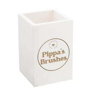 Personalised Make Up Brush Wooden Pot, Personalised Gifts for Her - Picture 1 of 5