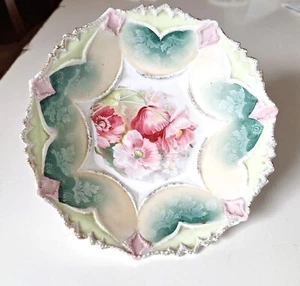 RS Prussia Porcelain Bowl Flowers   Poppies - Picture 1 of 12