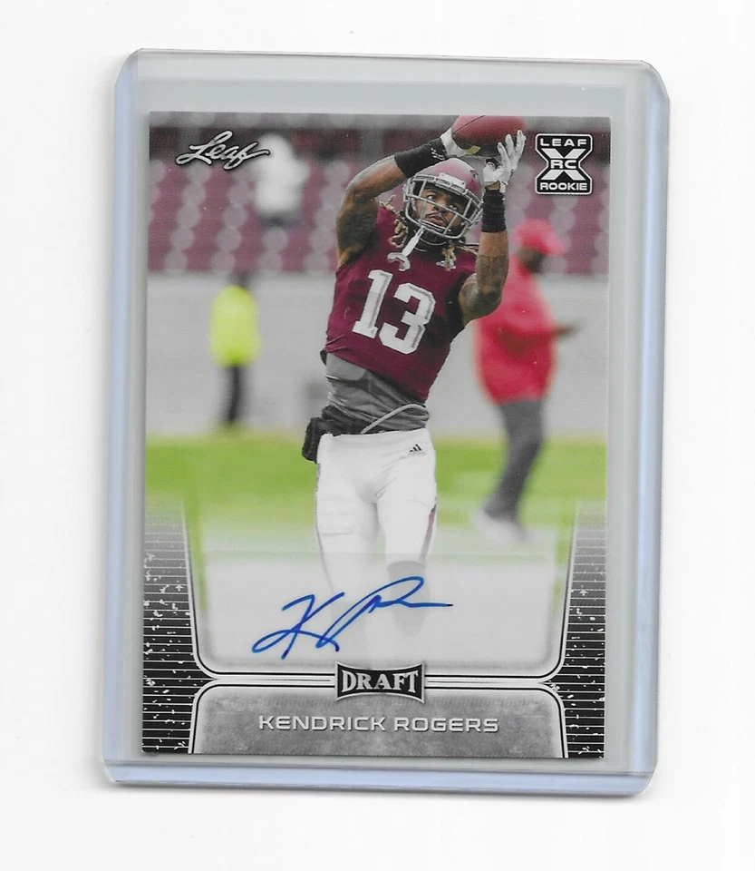Autographed Kendrick Rogers 2020 Leaf Draft RC Auto Card #BA-KR1 Texas A & M - Image 1 of 2