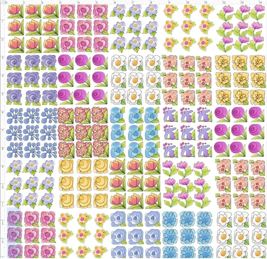 Tela de algodón Loralie Fun Farm 692600 Flower Fields por comprar Foto 1 de 1