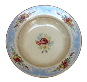 VINTAGE 1940s HOMER LAUGHLIN ROYAL SPLENDOR 8” BOWL 22 CARAT GOLD TRIMMED - Picture 1 of 3