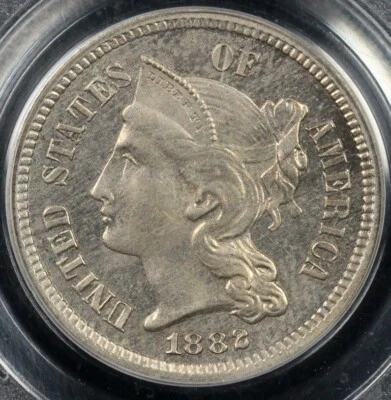 1882 3cn Proof Three Cent Nickel PCGS PR 64 - Image 1 of 4