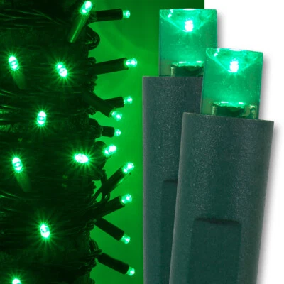 25' Commercial LED Christmas Lights Mini Lights, 50 Lights White Multi Red Green - Image 1 of 4