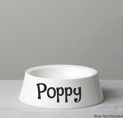 Personalisierter Aufkleber für Haustier Napf | Aufkleber Vinyl beliebiger Name individuell Katze Hund - Bild 1 von 4